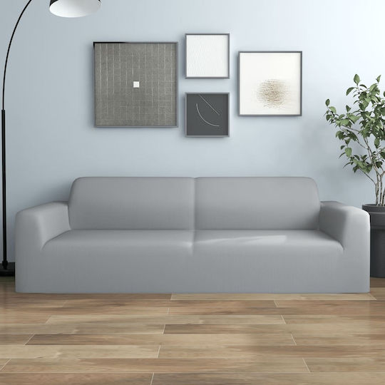 vidaXL Elastic Cover for Three Seater Sofa Gray 195εκ. 1pcs 332942