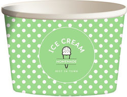 Set Of 50 Green Paper Ice Cream Cups With 148ml Capacity