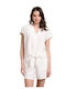 Passager Women's Summer Blouse Short Sleeve with V Neck White