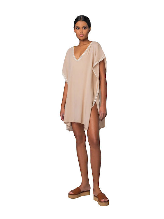 Milena by Paris Damen Kaftan Strand Beige