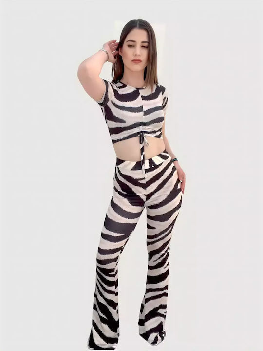 Women's Animal Print Zebra Set