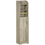 Kleankin Cabinet de coloană pentru baie Etaj M23xL18xH100cm Gri