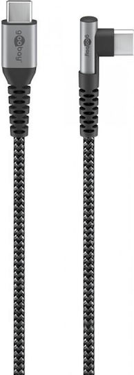Goobay Angle (90°) / Braided USB 2.0 Cable USB-C male - USB-C 60W Γκρι 2m 64660