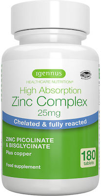 iGennus Zinc Complex 25mg 180 Registerkarten