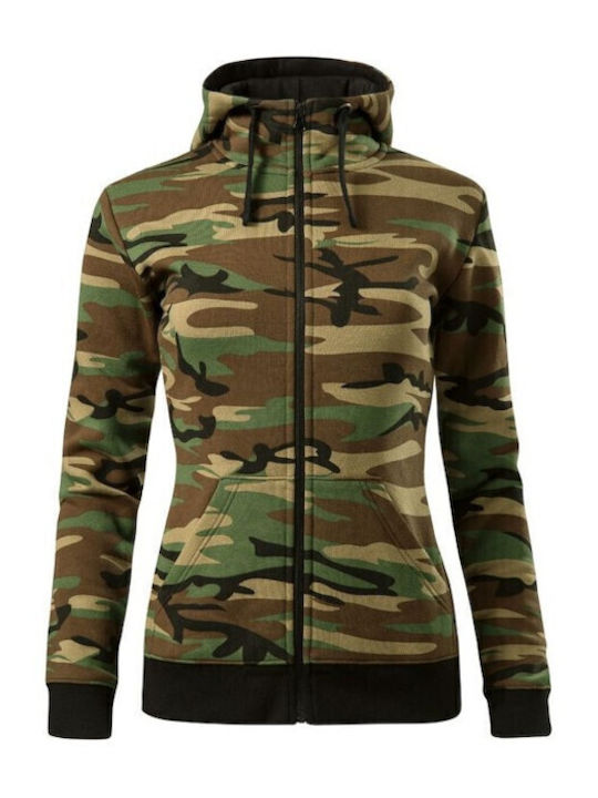 Women's Sweatshirt Jacket Hooded Khaki