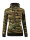 Women's Sweatshirt Jacket Hooded Khaki
