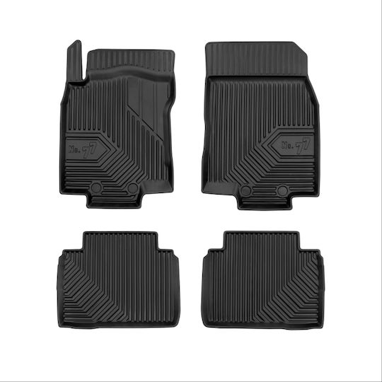 Frogum Set of Front and Rear Mats 4pcs Tray Type for Nissan X-Trail 2017-2020 Black
