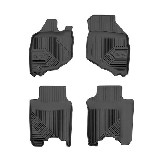 Frogum Set of Front and Rear Mats 4pcs Tray Type for Honda Jazz 2001-2008 Black
