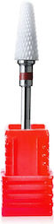Mixcoco Nail Drill Ceramic Bit with Cone Head Red
