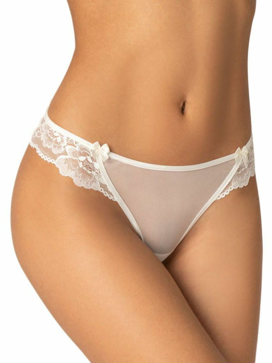 Milena by Paris Women's String with Lace White