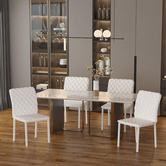 Scaune Sala de mese Albe 4buc 41x50x91buc