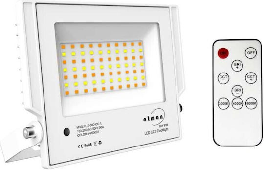 Atman Waterproof LED Floodlight 50W Cold White 6000K IP66