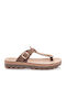 Mirabella Leder Flache Damen Sandalen Braun