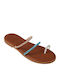 Women's Flat Sandals in Light Blue Color