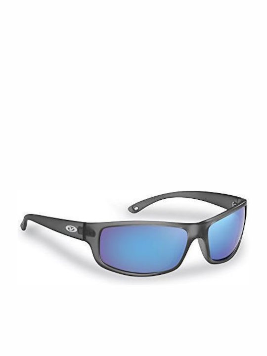 Flying Fisherman Sonnenbrillen mit Gray Rahmen und Blau Polarisiert Linse 7756GBS