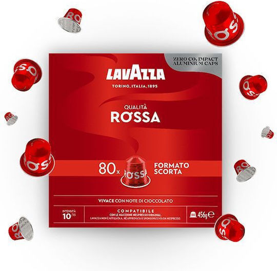 Lavazza Capsules Espresso Qualita Rossa Compatible with Machine Nespresso 80caps,tobolek