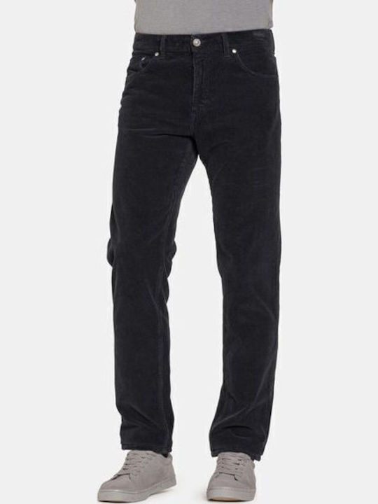 Trousers Elastic in Regular Fit Navy Blue