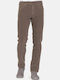 Trousers Elastic in Regular Fit Brown