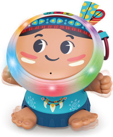 Hola Toys Musical Instrument Indian – Drum with Light and Sounds for 18++ Months