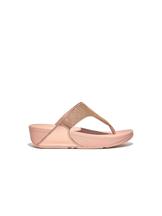 Fit Flop Women Lulu Shimmerlux Toe-Post Sandal (FZ7-323) - ROSE GOLD