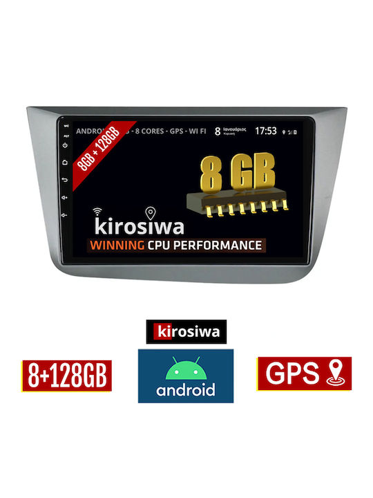 Kirosiwa Car Audio System for Seat Toledo 2004-2009 (Bluetooth/USB/AUX/WiFi/GPS) with Touch Screen 9"