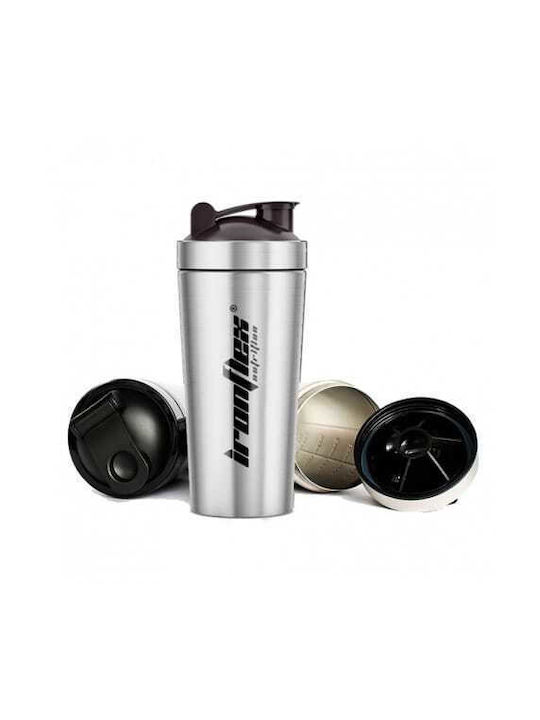 Ironflex Nutrition Shaker Πρωτεΐνης 750ml Πλαστικό Ασημί