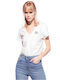 Pinko Damen T-shirt mit V-Ausschnitt Weiß
