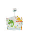Ango Kids Plastic Single Ceiling Light E27 Happy Jungle White 15W 24x21.5cm