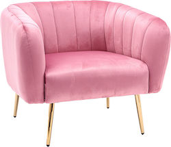 Rome Velvet Armchair Pink 86.5x75x71.5cm