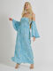 Ble Resort Collection Summer Mini Evening Dress Light Blue