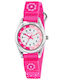 Tikkers Kinder-Analoguhr mit Stoffarmband Fuchsie