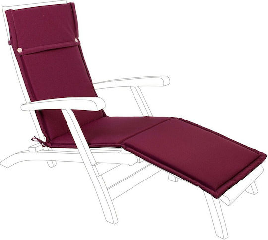 Bizzotto Sunbed Cushion Burgundy 176x50cm