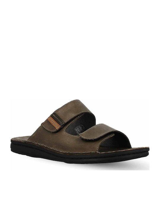 Parex Leder Herrensandalen in Gray Farbe