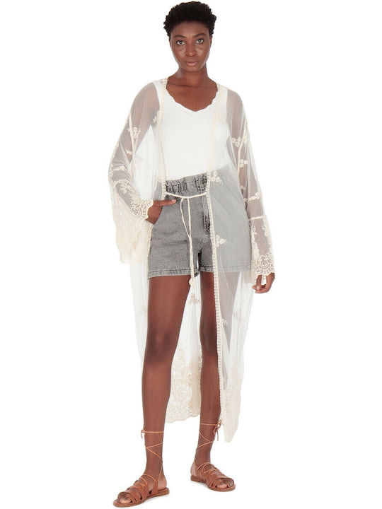 Silia D Long Women's Kimono Beige