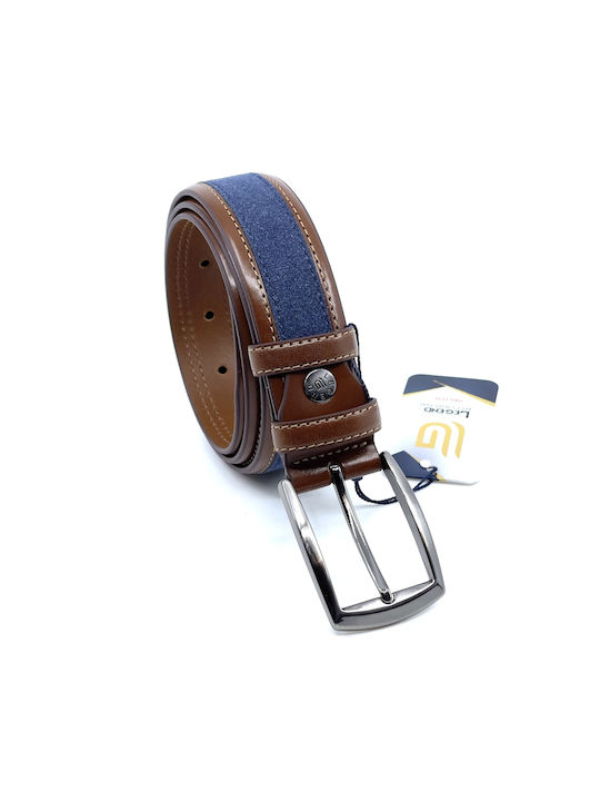 Legend Accessories Men's Leather Belt Camel/Blue