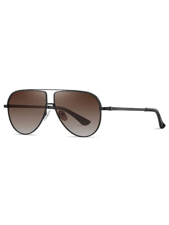 Moscow Mule Adventure Men's Sunglasses with Black Metal Frame and Brown Gradient Polarized Lens MM/8540/2