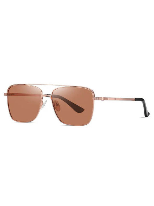 Moscow Mule Business Men's Sunglasses with Rose Gold Metal Frame and Brown Polarized Lens MM/8541/4
