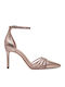 Spitze Zehen Pumps mit Riemen Rosa Gold
