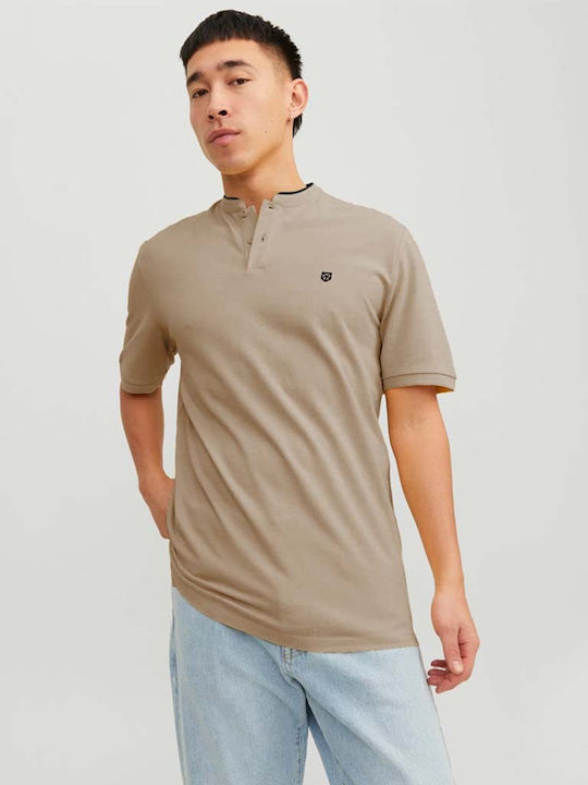 Jack & Jones Kurzarm Herrenbluse Beige