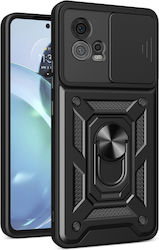 Techsuit Umschlag Rückseite Kunststoff Schwarz (Moto G72)