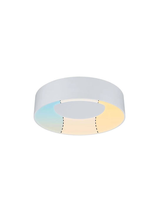 Paulmann Μοντέρνα Μεταλλική Πλαφονιέρα Οροφής με Ενσωματωμένο LED σε Λευκό χρώμα 30cm