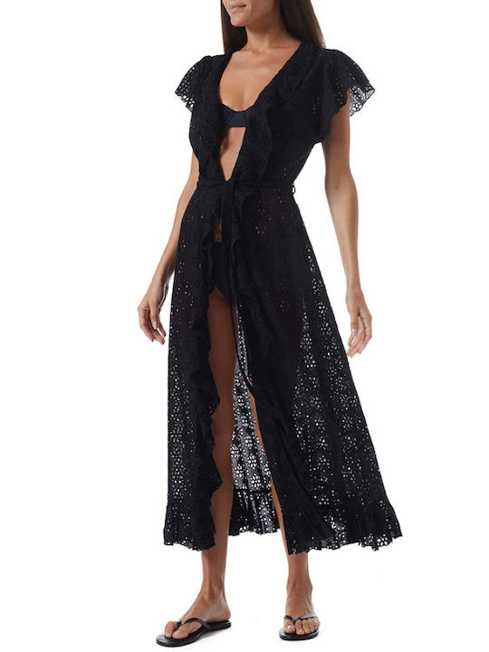 MELISSA ODABASH - Women's Beachwear Dress Brianna-Black, BLACK, WOMAN
