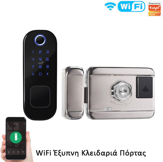 MOES Ηλεκτρονική Κλειδαριά σε χρώμα Ασημί με Σύνδεση Wi-Fi
