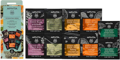 Apivita Women's Moisturizing & Face Cleansing Cosmetic Set Suitable for All Skin Types with Eye Mask / Face Mask 68ml