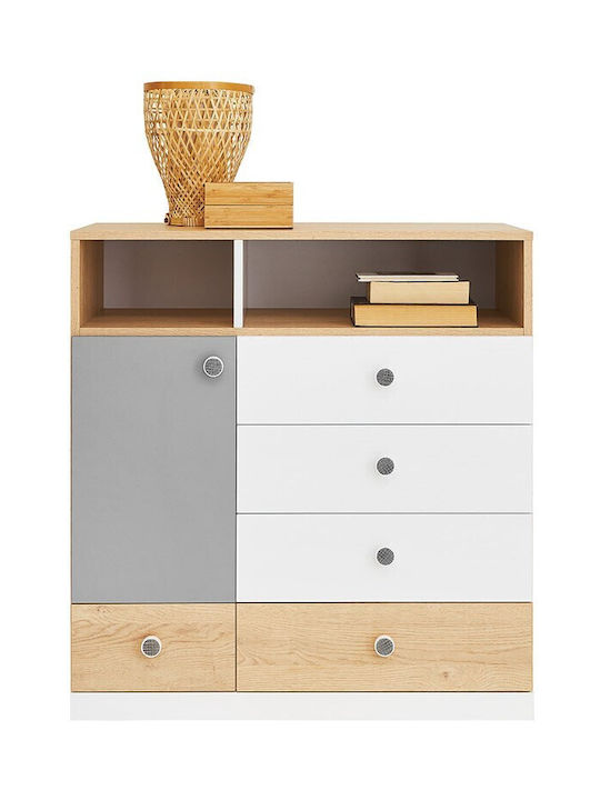 Wooden Chest of Drawers with 5 Drawers 90x40x85cm