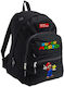 Takeposition Super Mario Star School Bag Backpack Elementary, Elementary Black 24.1Liters