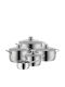 WMF Diadem Plus Pots Set of Stainless Steel with No Coating Silver 5pcs