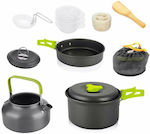 Aria Trade Cookware Set for Camping with Kettle 18x18x4cm 11pcs