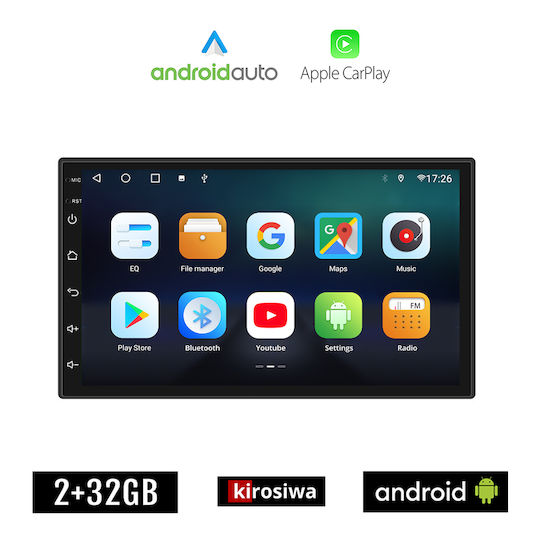 Kirosiwa Car Audio System for Volkswagen Lupo 1998-2005 (Bluetooth/USB/AUX/WiFi/GPS/Apple-Carplay/Android-Auto) with Touch Screen 7"