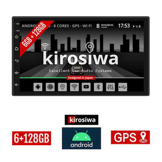 Kirosiwa Car Audio System for Volkswagen Bora 1999-2005 (Bluetooth/USB/AUX/WiFi/GPS) with Touch Screen 7"